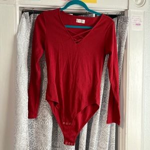 Maurices red bodysuit medium